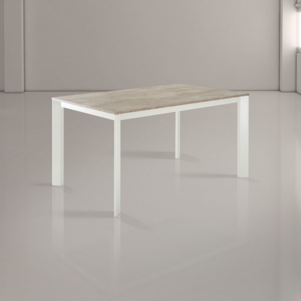tavolo in alluminio finitura cemento